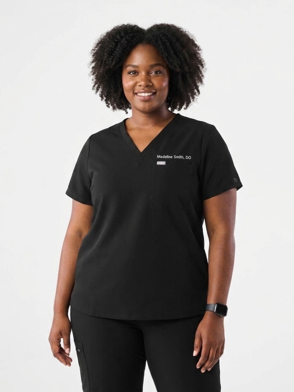 FIGS Black V-Neck Scrub Top Technical Collection Women's Size 3XL Catarina